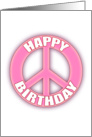 Peace Happy Birthday card