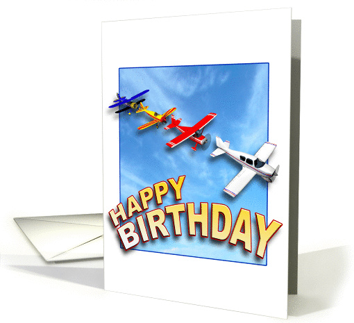 Airplanes Happy Birthday card (51335)