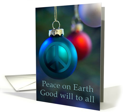 Peace Symbol on Christmas Ornament card (537259)