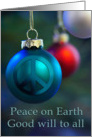 Peace Symbol on Christmas Ornament card