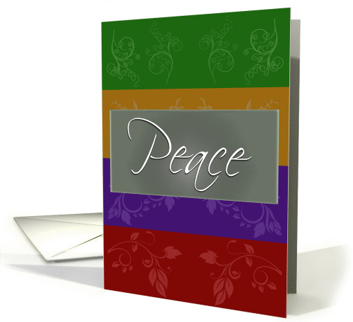 Lovely Color Block Peace Holiday card (537282)