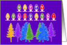 Happy Holidays with Christmas Bulbs & Trees card