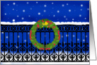 Happy Holidays Wrought Iron Fence card