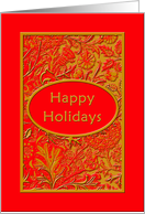 Gold and Brilliant Red Holiday Card