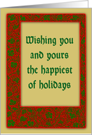 Happy Holiday Card with Red and Green Border card