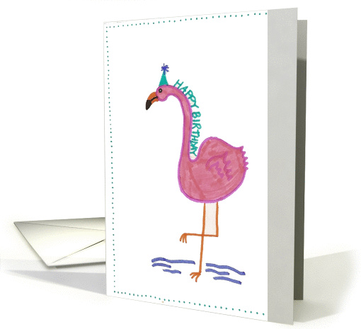 Birthday Flamingo card (52304)