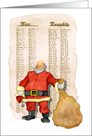 Santa with list card