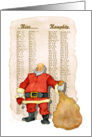 Santa with list card