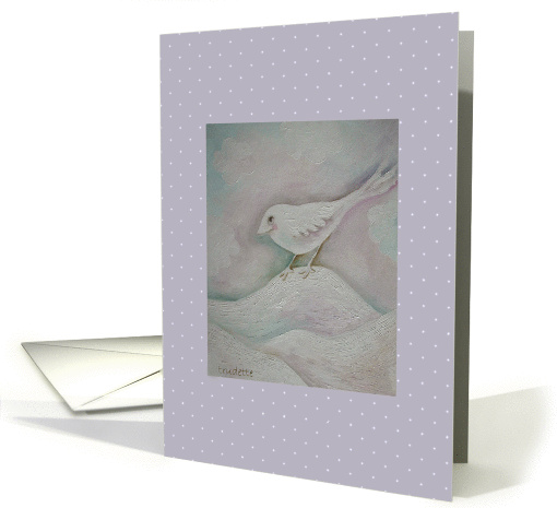 Little white bird card (72148)