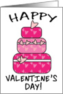 Happy Valentine Day - Pink Hearts Layer Cake card