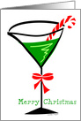 Holiday Martini with Candy Cane and Red Bow card