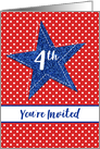 Blue Star You’re Invited 4th of July Party Invitation card