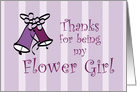 Wedding Bells Thanks for Being My Flower Girl card