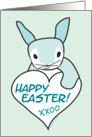 Happy Easter, Blue Easter Bunny card