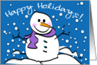 Happy Holidays, Cute Snowman in Snow card