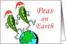 Christmas, Peas(Peace) on Earth, Peas in Pods with Santa Hats card