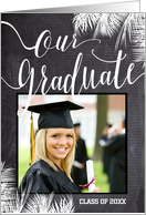 Tropical Palm Leaves Photo Graduation Invitation card