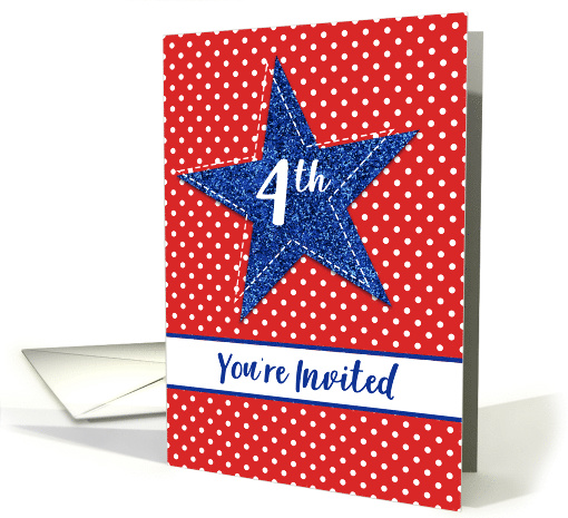 Blue Star You're Invited 4th of July Party Invitation card (1530890)