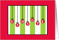 Red with Green Stripes Namaste Christmas card