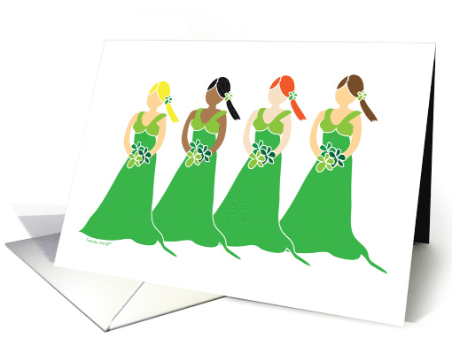 Green Themed Wedding Will You Be My Bridesmaid card (390793)