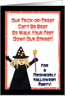 Good Witch Halloween Block Party Invitation card