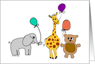 Happy Birthday Zoo Animals card