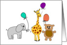 Happy Birthday Zoo Animals card