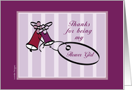 Purple Wedding Bells Flower Girl Thank You Cards