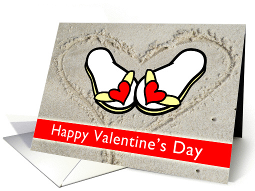 Happy Valentine's Day Flip Flops card (901817)