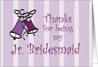 Wedding Bells Thanks for Being My Junior Bridesmaid card