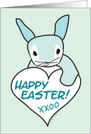 Happy Easter, Blue Easter Bunny card