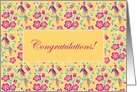 Sakura Floral Batik Congratulations Card