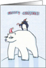 Polar Bear Christmas white card