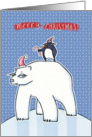 Polar Bear Christmas blue card