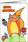 Grouchy Squirrel Birthday card