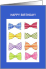 Bowties Blue Birthday card