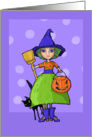 Little Witch purple Halloween card