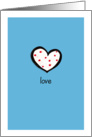 Dotty Hearts turquoise Love Card