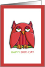 Red Owl Happy Birthday Card