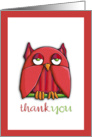 Red Owl Thank You Card