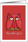 Red Owl red Thank You Card