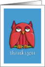 Red Owl aqua Thank You Card