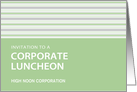 Pistachio Stripe Corporate Luncheon Invitation Card Customizable card