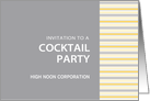 Amber Stripe Corporate Cocktail Invitation Card Customizable card