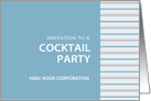 Cornflower Stripe Corporate Cocktail Invitation Card Customizable card