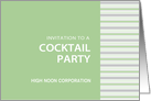Pistachio Stripe Corporate Cocktail Invitation Card Customizable card