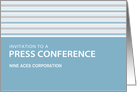 Cornflower Stripe Press Conference Invitation Customizable card