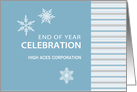 Cornflower Stripe Corporate New Year Party Invitation Customizable card