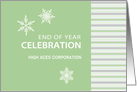 Pistachio Stripe Corporate New Year Party Invitation Customizable card