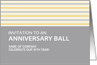 Amber Stripe Corporate Anniversary Ball Invitation Customizable card